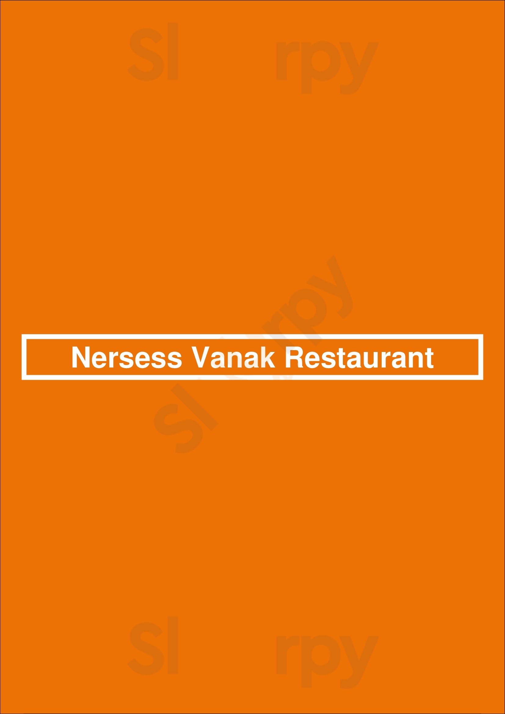 Nersess Vanak Restaurant Glendale Menu - 1