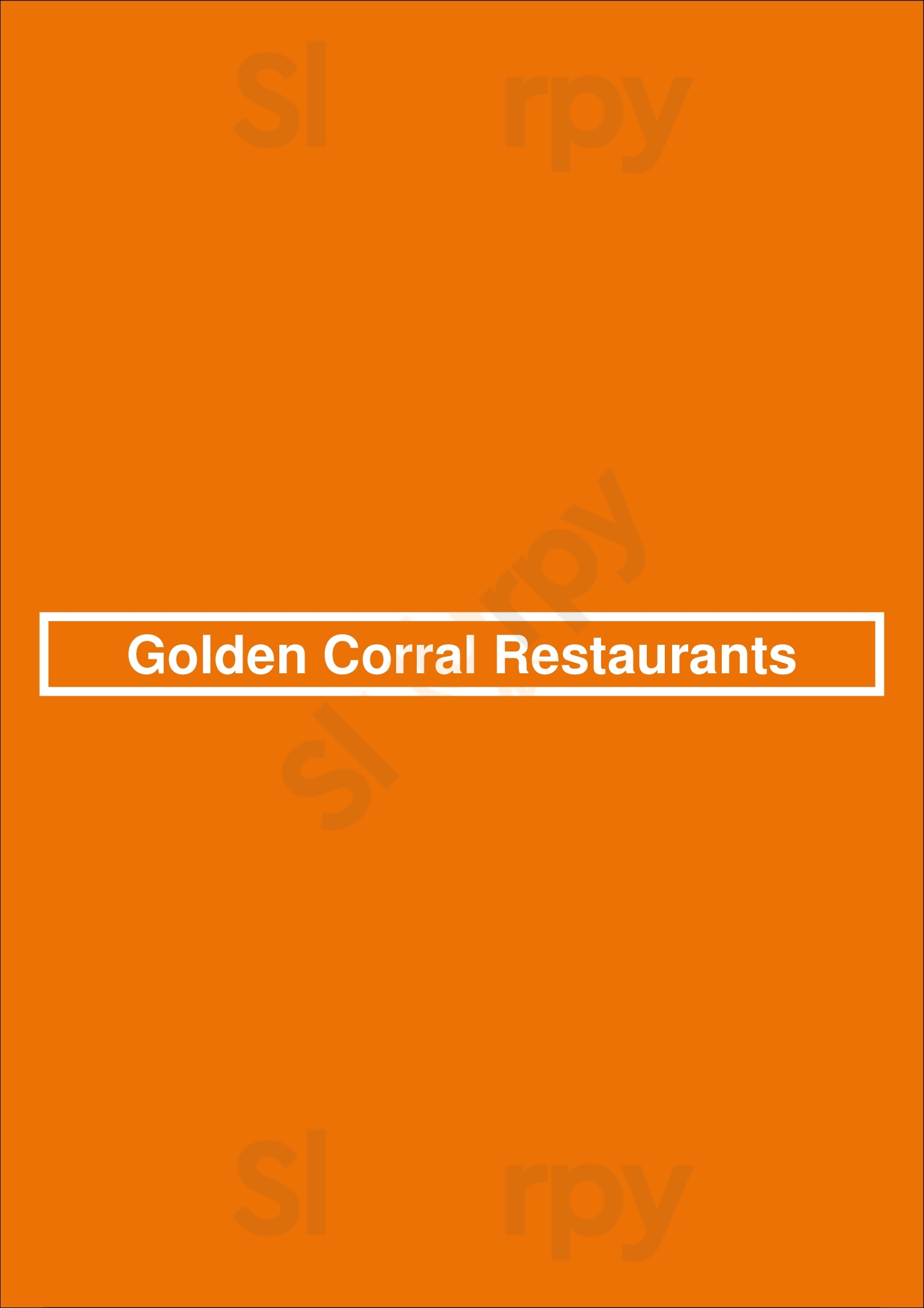 Golden Corral Restaurants Irving Menu - 1