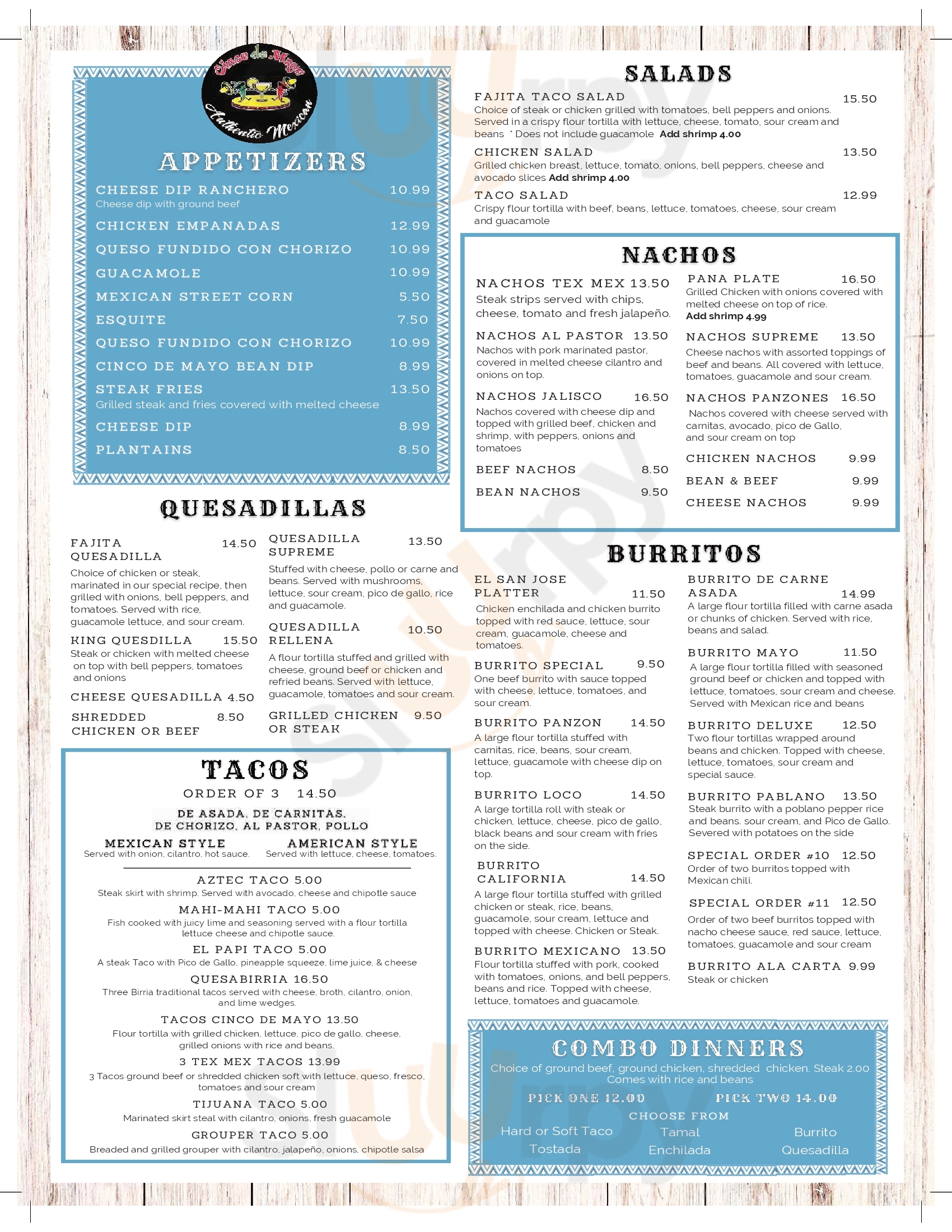 Main Menu - Cinco De Mayo