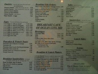 Breakfast Cafe, Ocean City