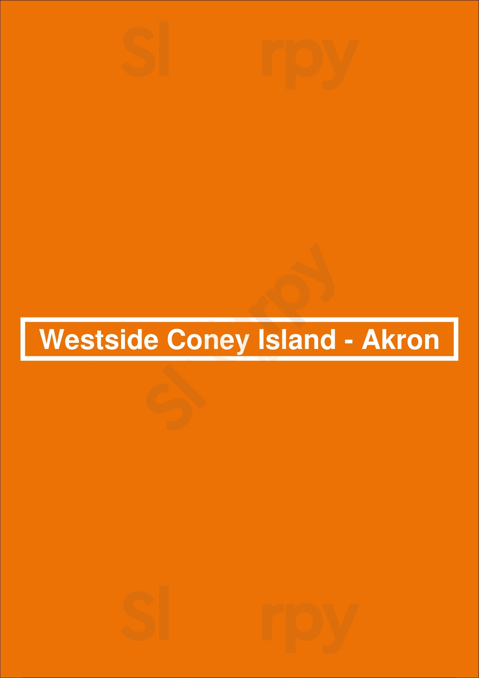 Westside Coney Island - Akron Akron Menu - 1