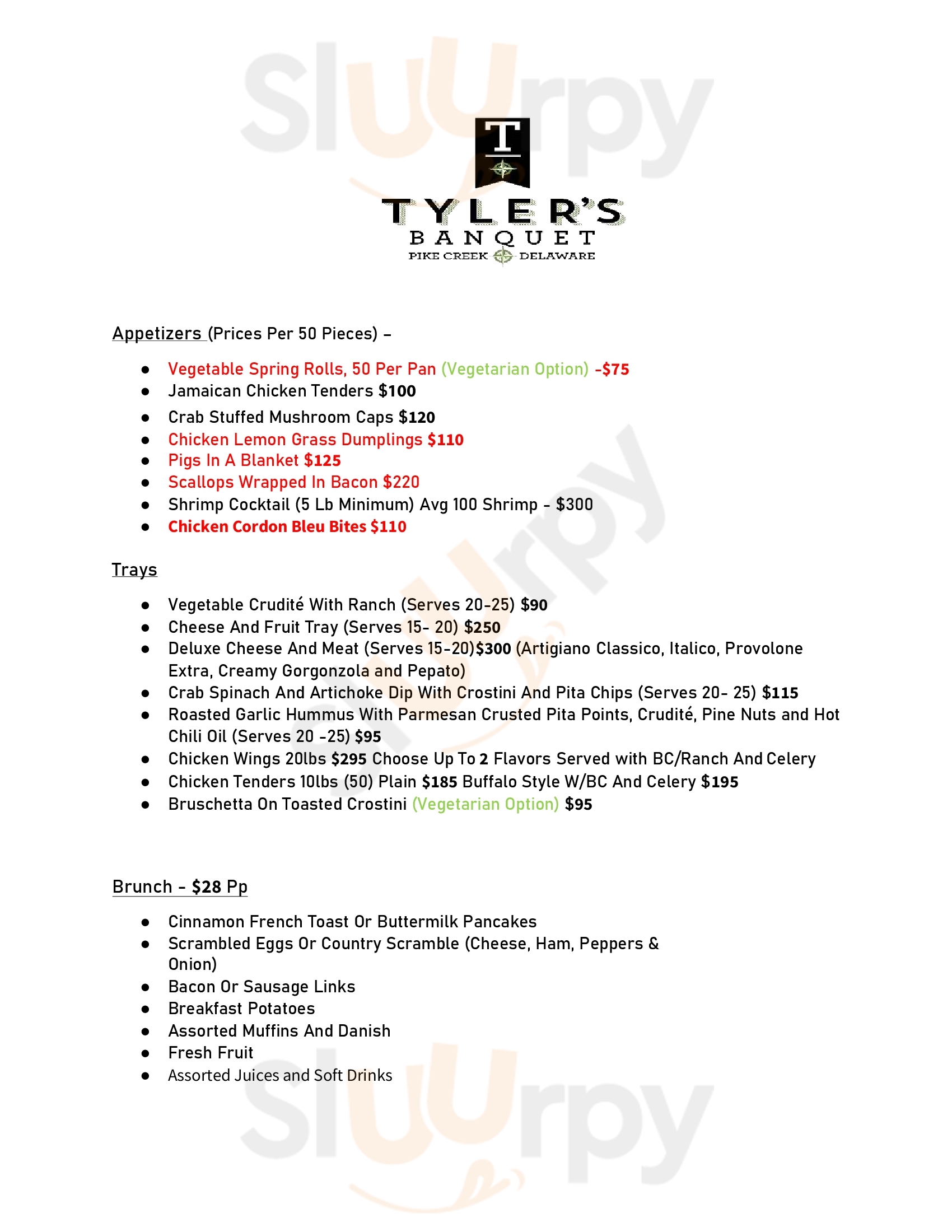 Main Menu - Tyler's Neighborhood Kitchen & Craft Beer