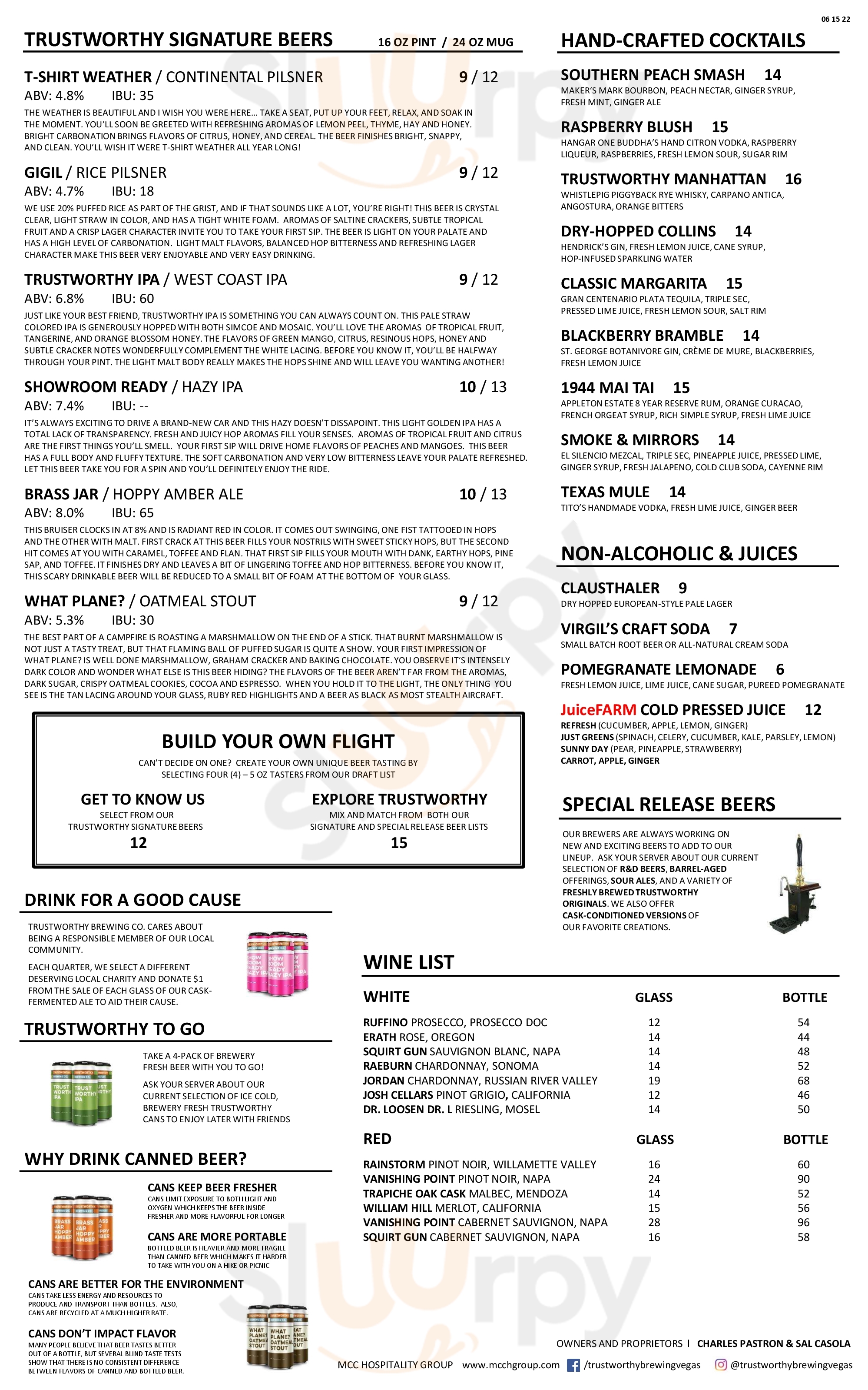 Main Menu - Verdugo West Brewing Company