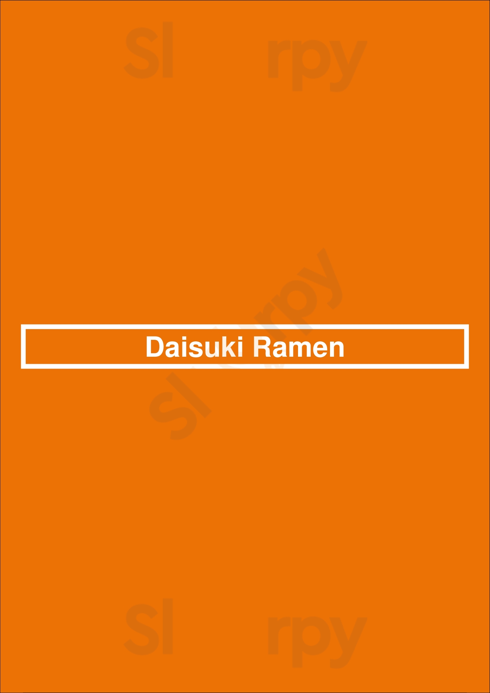 Main Menu - Daisuki Ramen