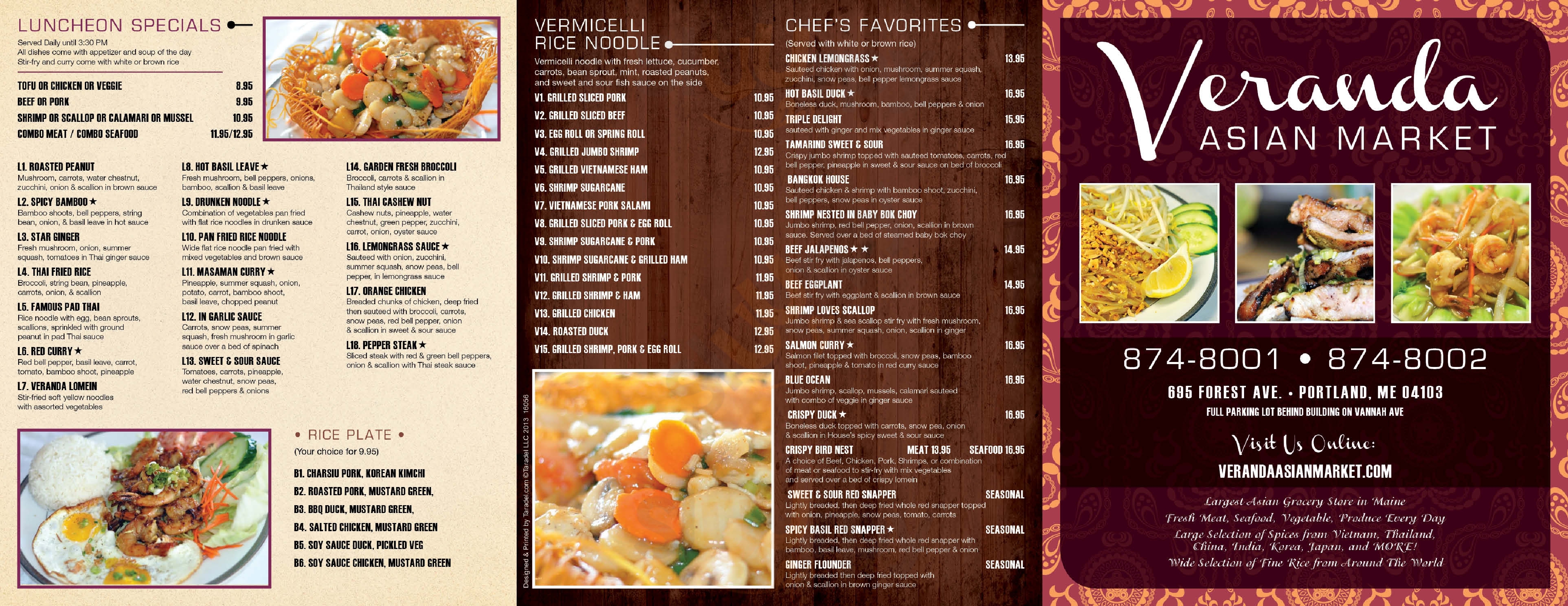 Veranda Asian Market Portland Menu - 1