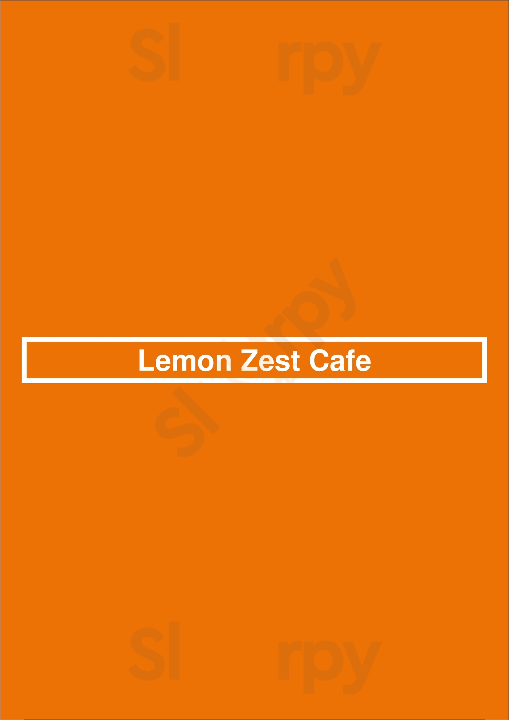 Main Menu - Lemon Zest Cafe