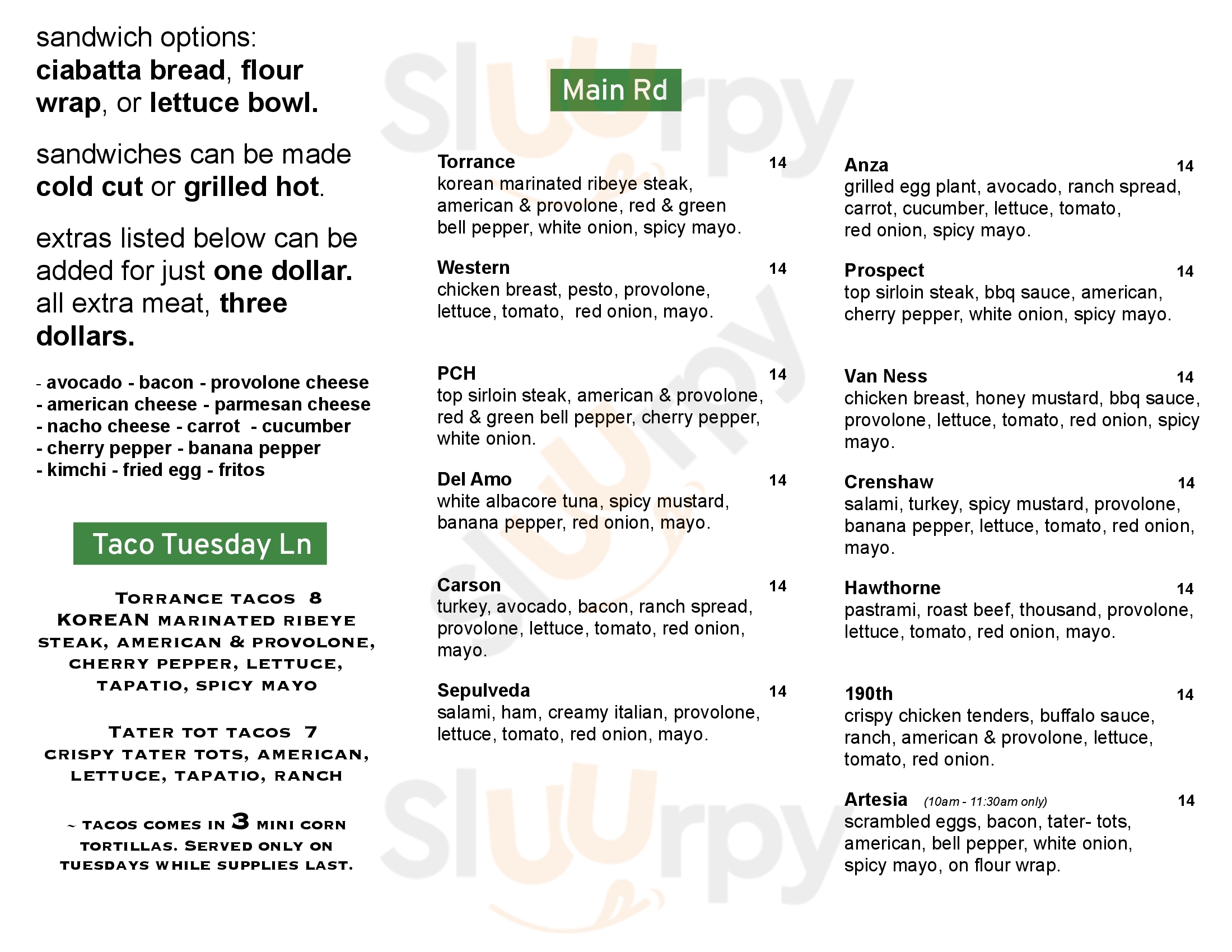 Sandwich Blvd Torrance Menu - 1