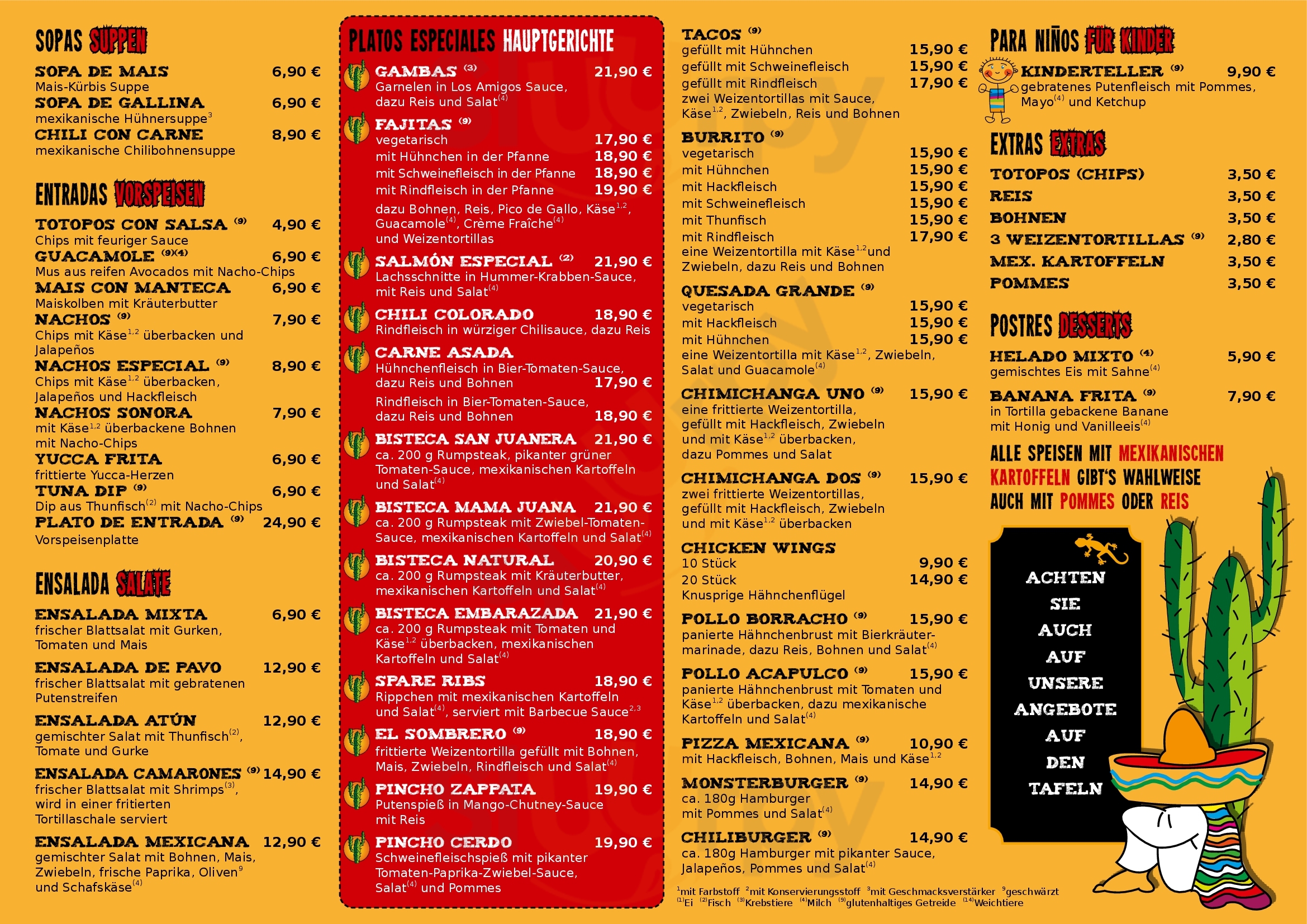 Main Menu - Los Amigos Mexican Restaurant