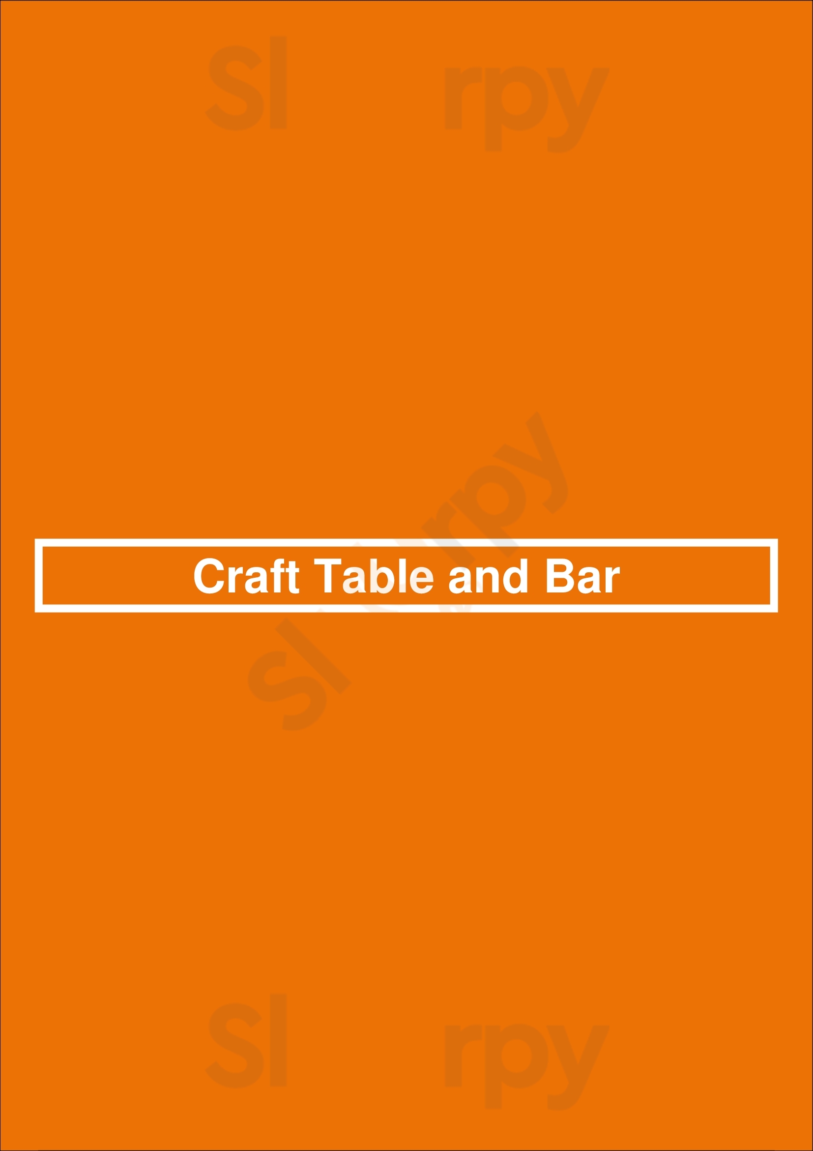 Craft Table And Bar Worcester Menu - 1