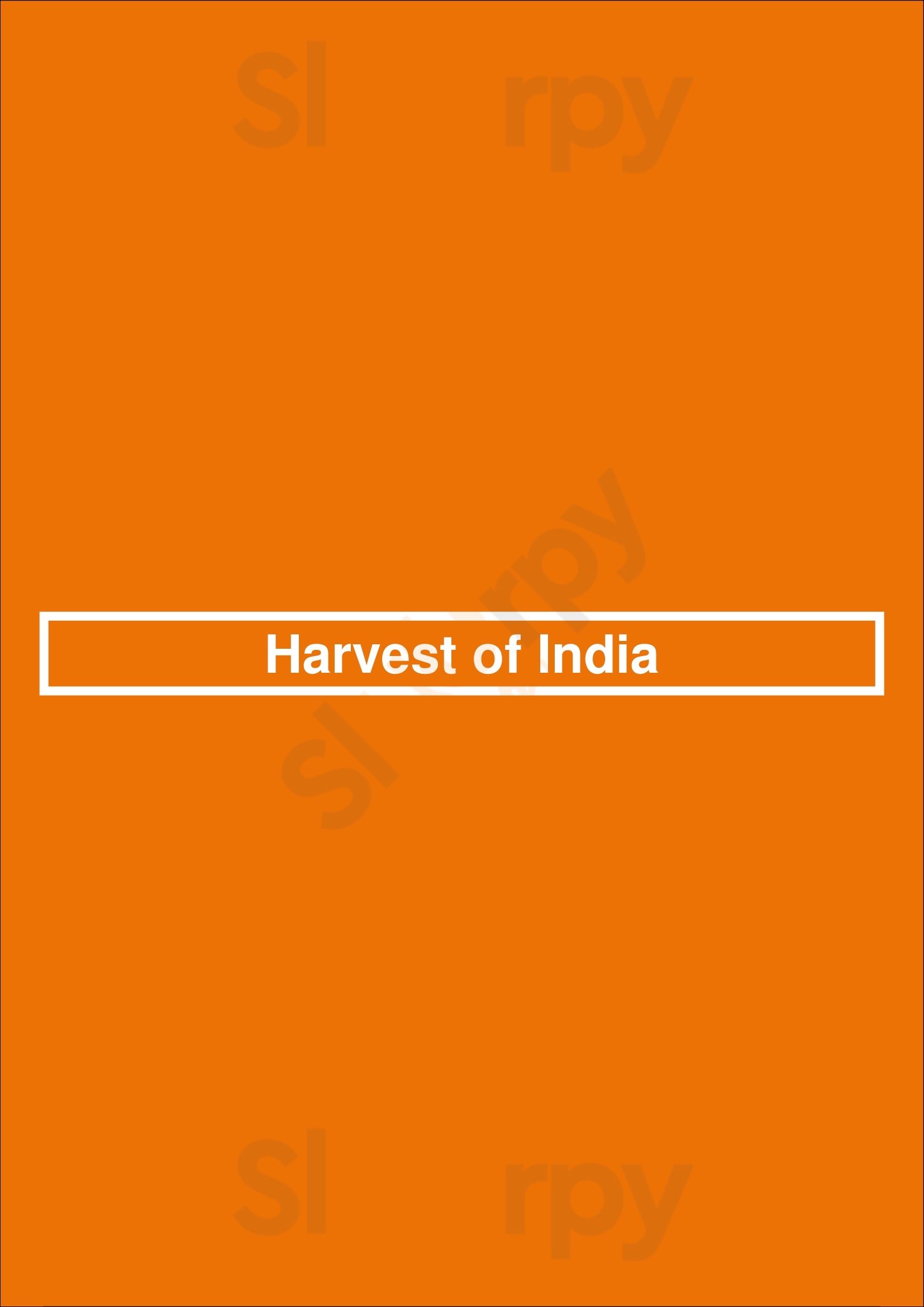 Harvest Of India Cambridge Menu - 1