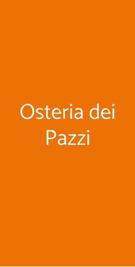 Osteria Dei Pazzi, Roma