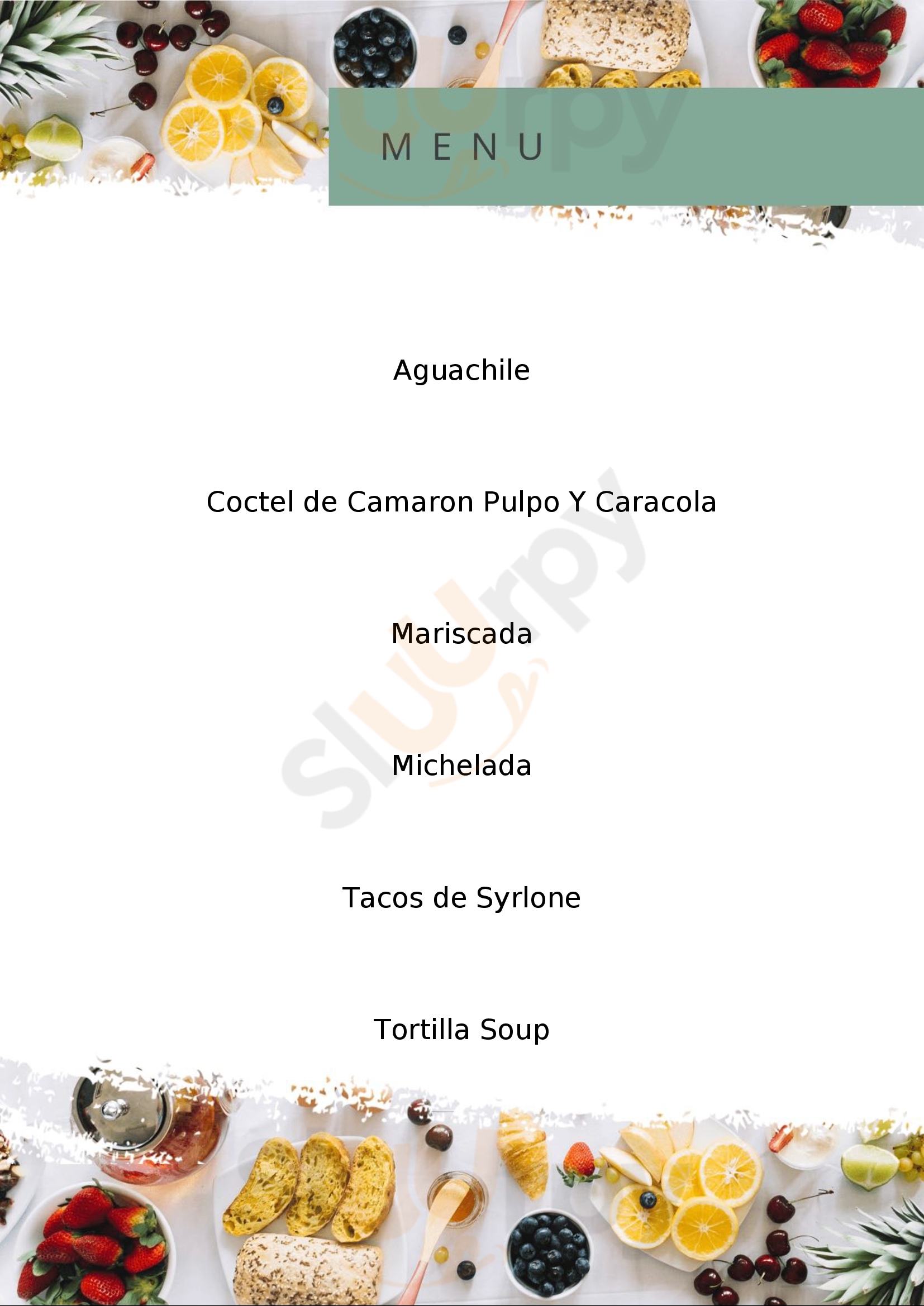 Menu Fuudies - Mariscos Colima Seafood