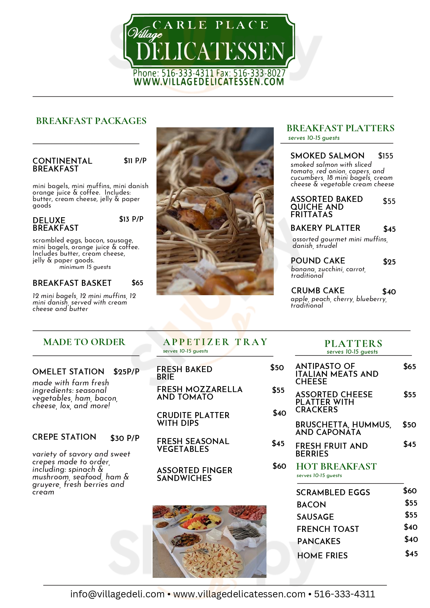 Main Menu - Village Delicatessen