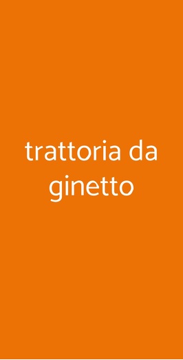 Trattoria Da Ginetto, Roma