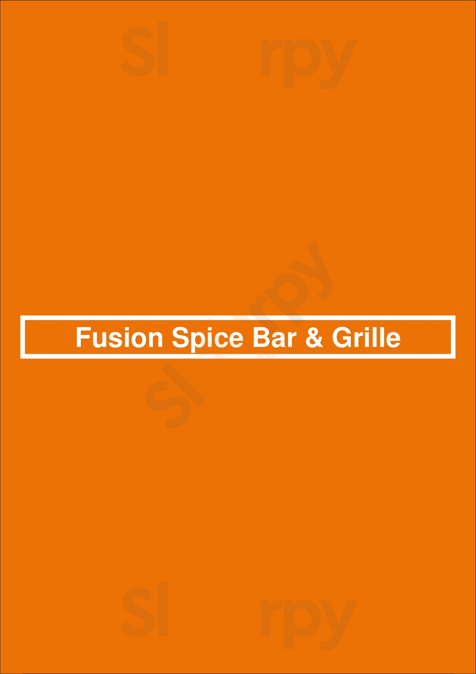 Main Menu - Fusion Spice Bar & Grille