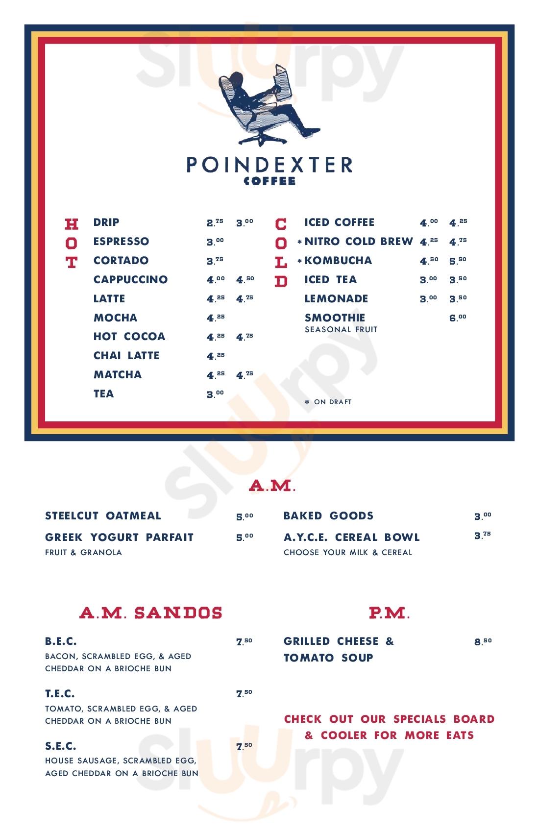 Poindexter Coffee Ann Arbor Menu - 1