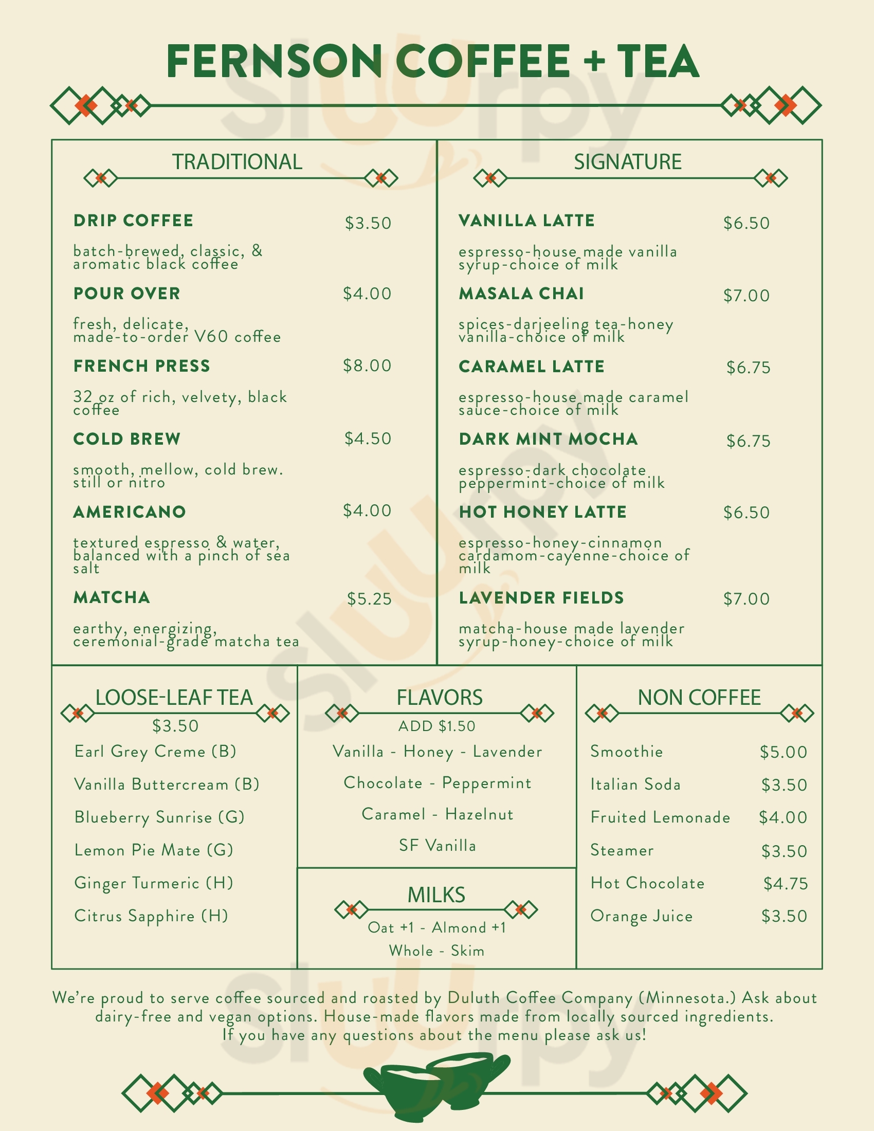 Main Menu - Fernson Downtown