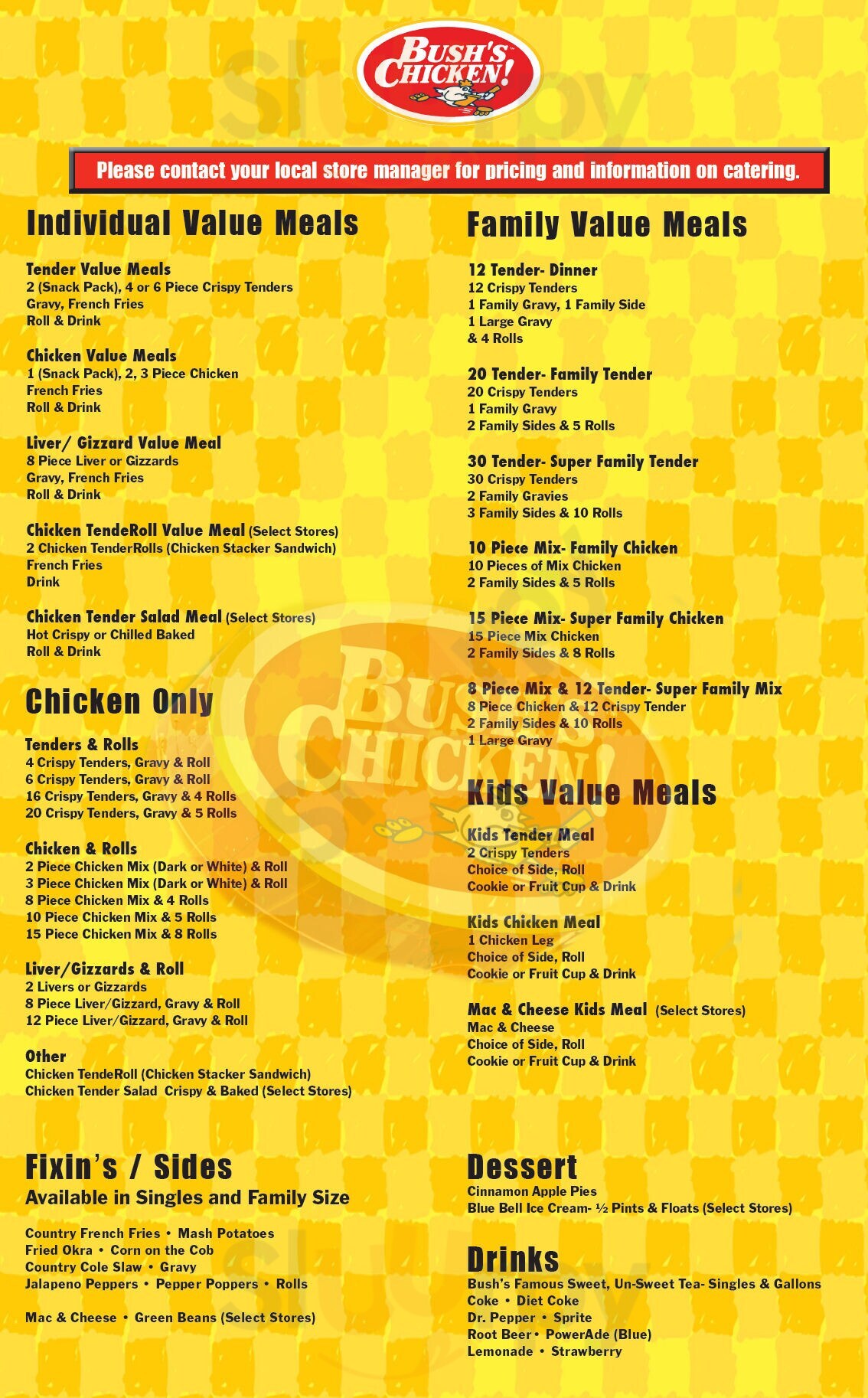 Bush's Chicken Waco Menu - 1