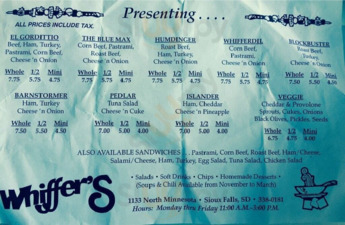 Whiffer's Sandwiches