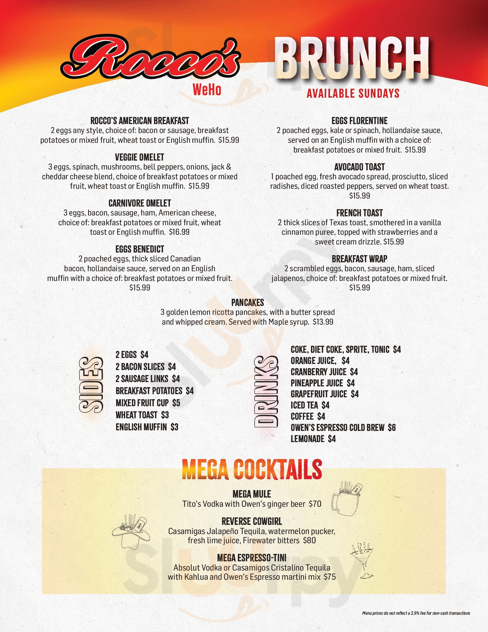 Main Menu - Rocco’s