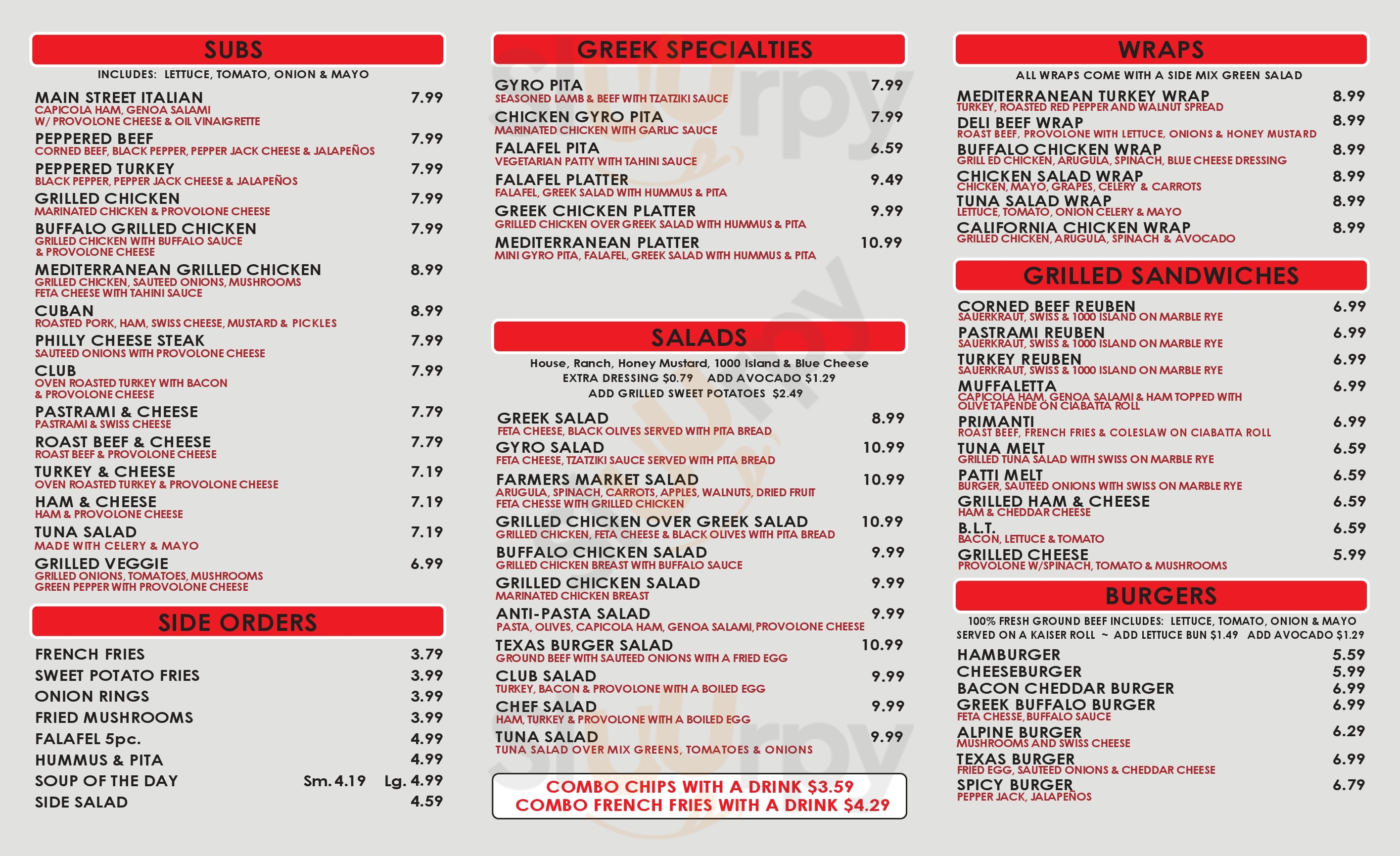 Main Menu - Main Street Deli