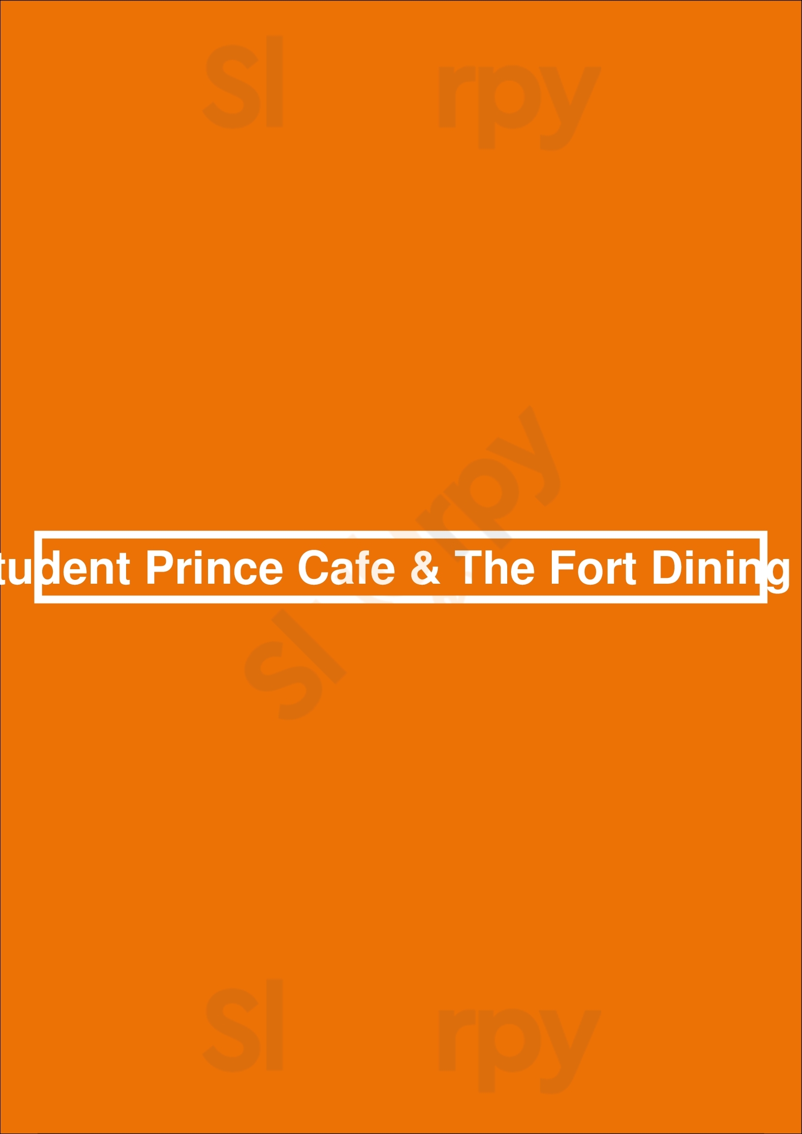 The Student Prince Cafe & The Fort Springfield Menu - 1