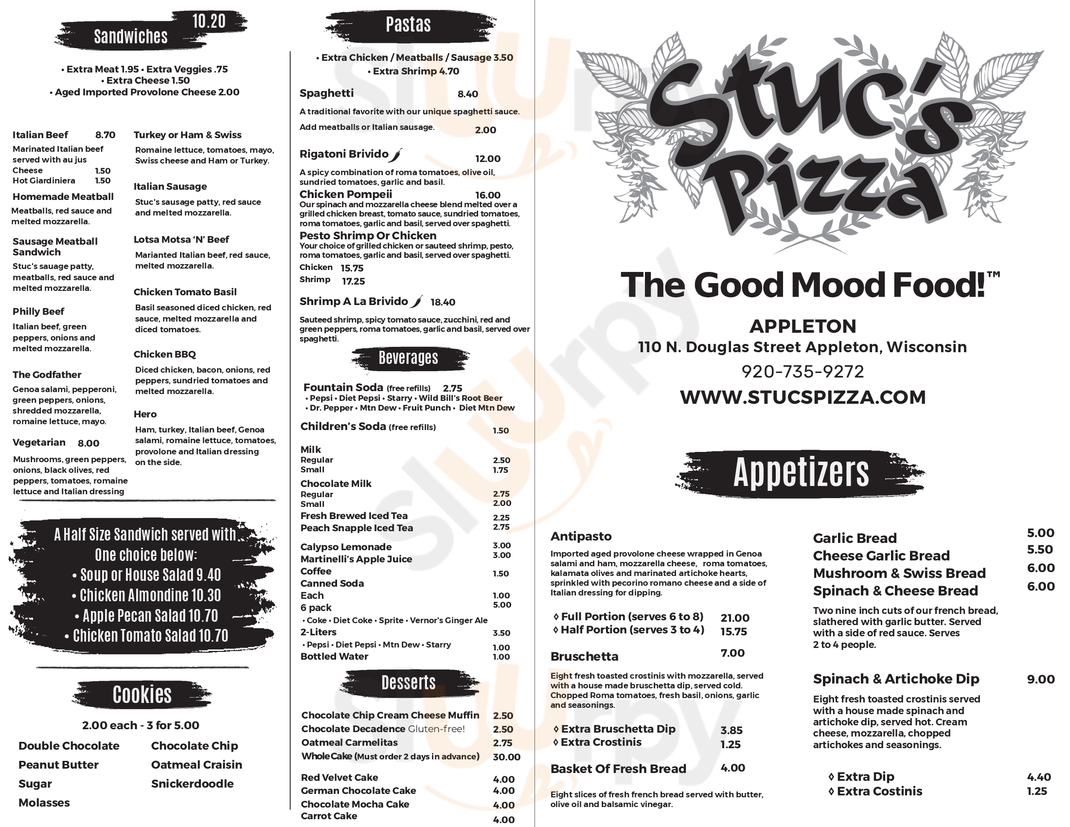 Main Menu - Stucs Pizza