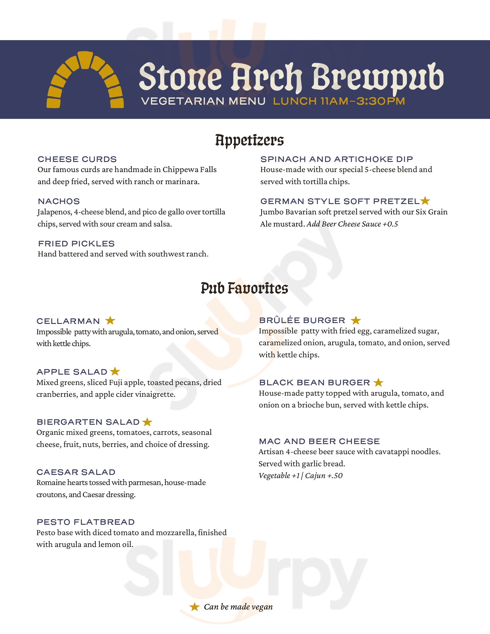 Main Menu - Stone Arch Brewpub