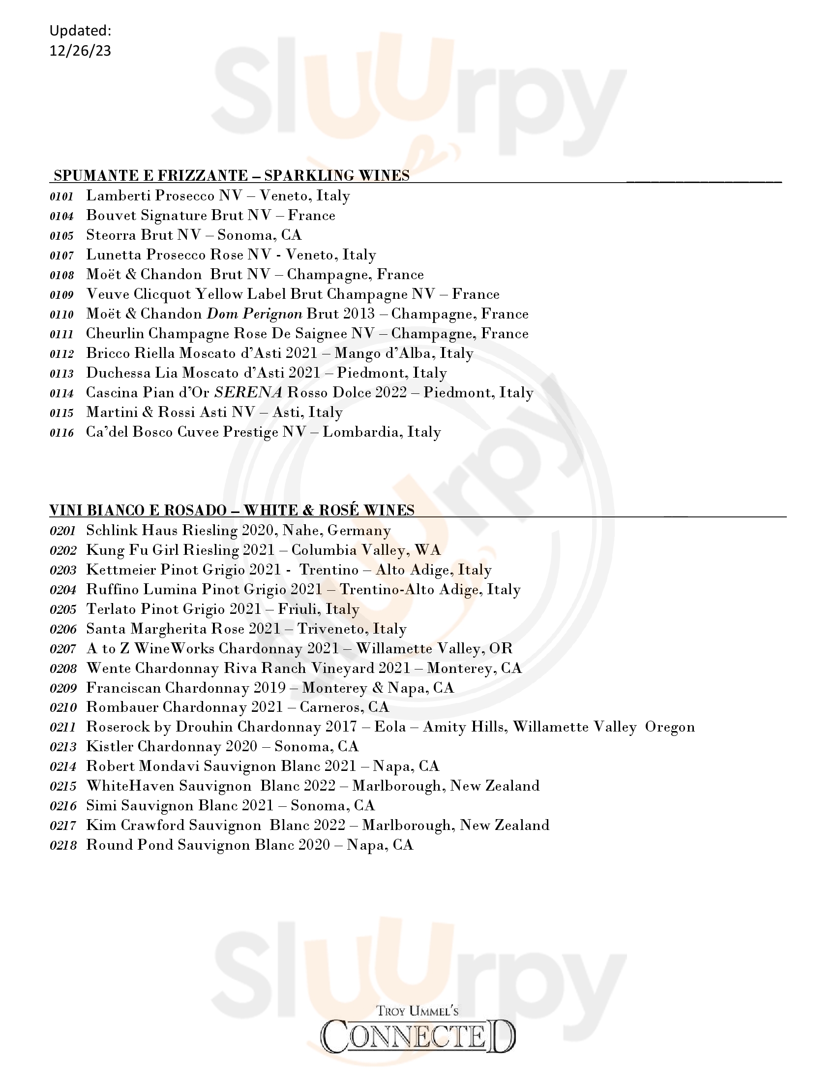 Main Menu - Connected