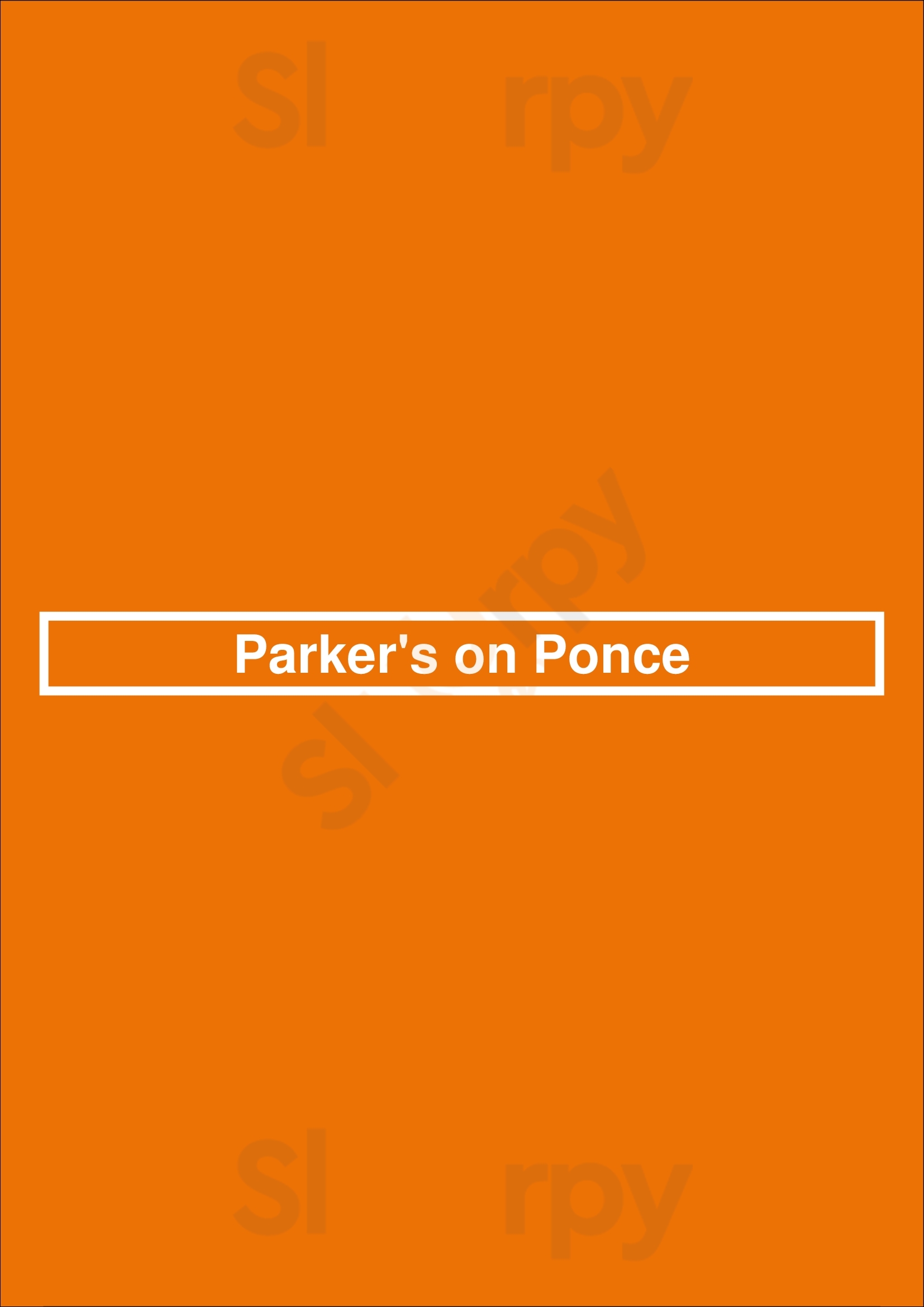 Parker's On Ponce Decatur Menu - 1