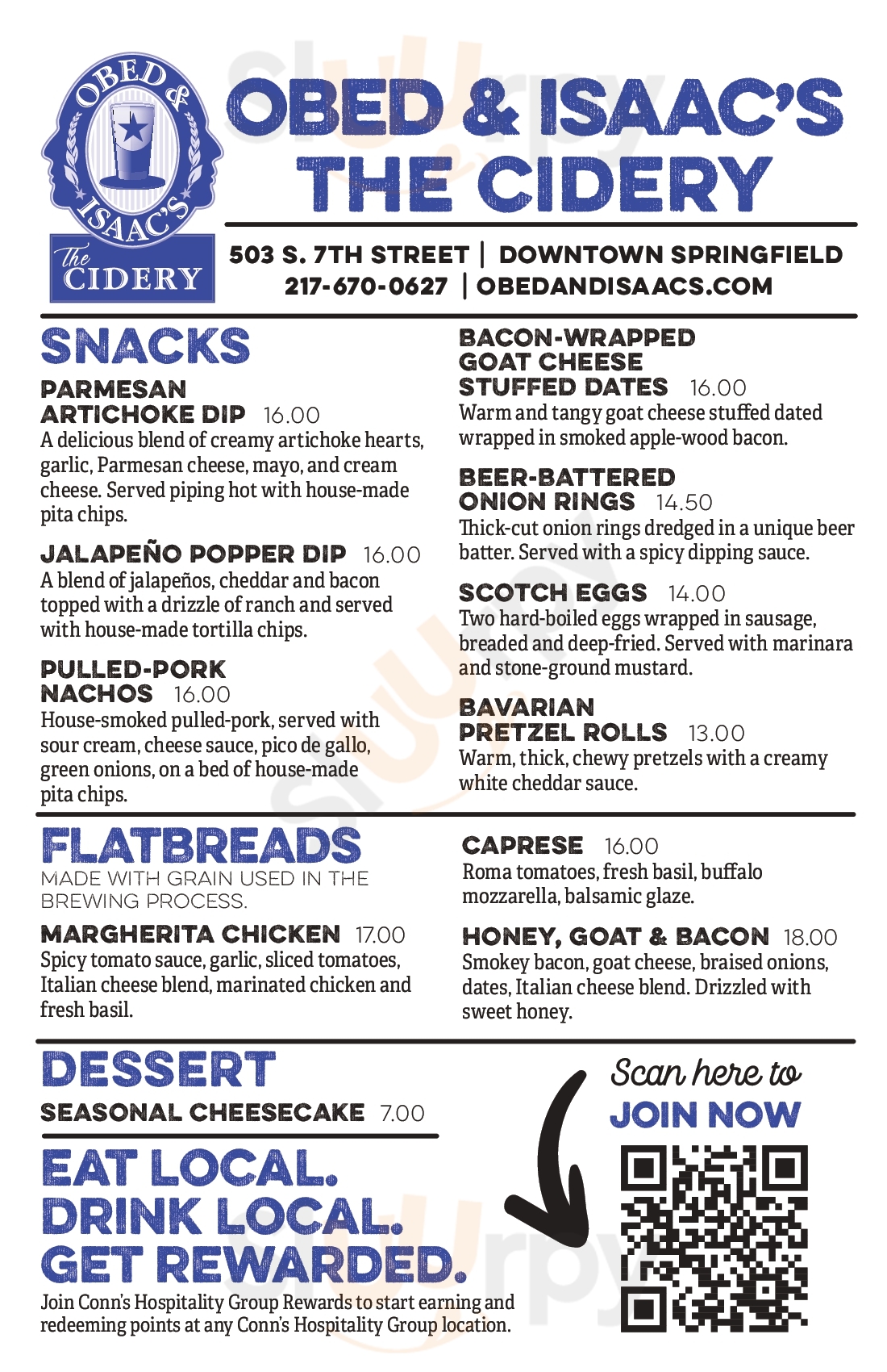 Main Menu - Obed & Isaac's Microbrewery And Eatery