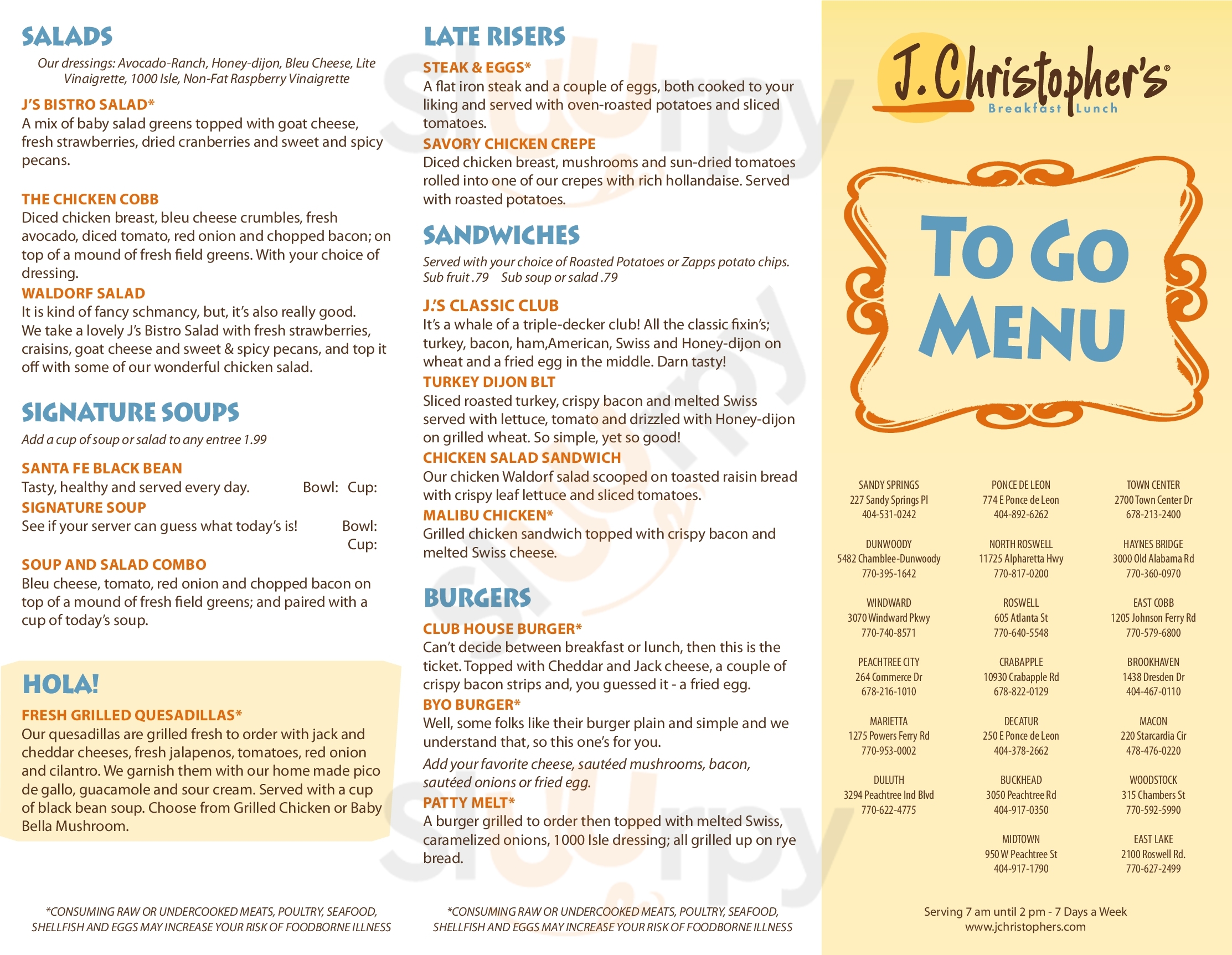 J. Christopher's Macon Menu - 1