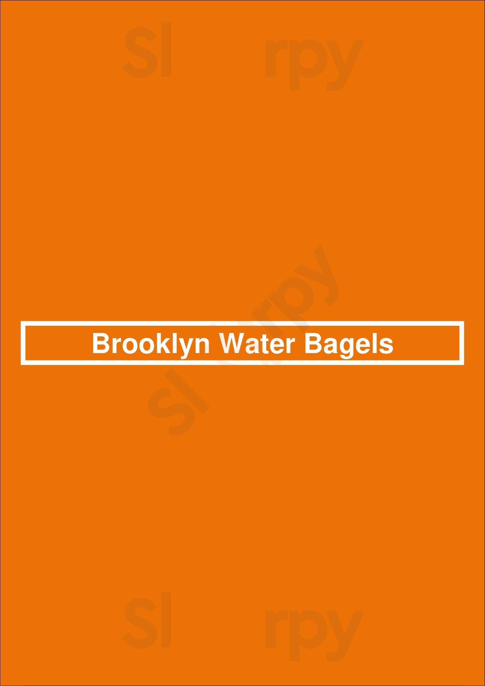 Brooklyn Water Bagels Vero Beach Menu - 1