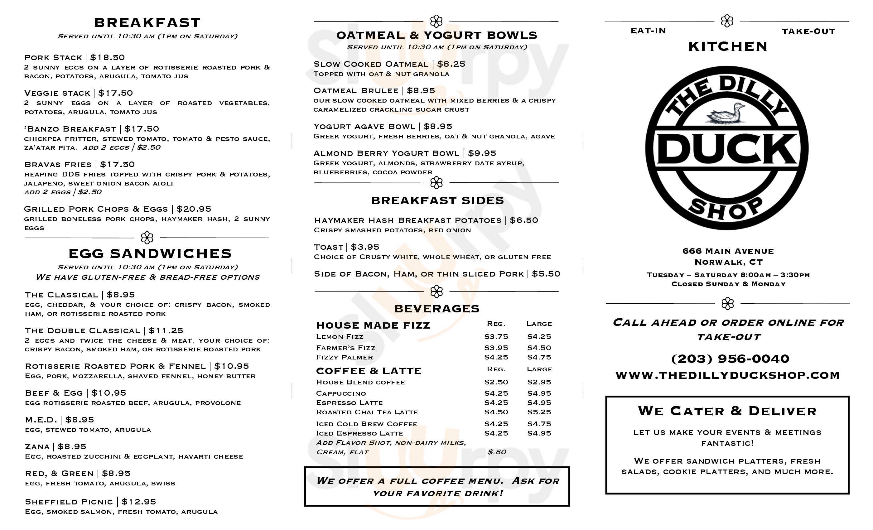 Main Menu - The Dilly Duck Shop