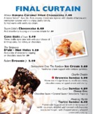 Cinema Cafe menu
