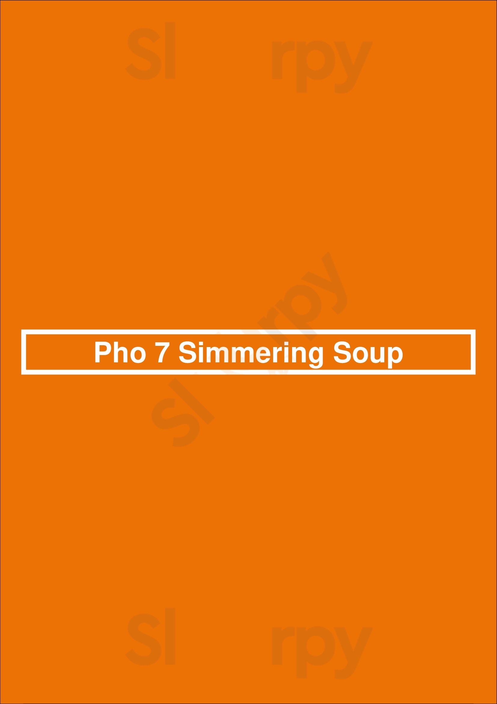 Pho 7 Simmering Soup Kent Menu - 1