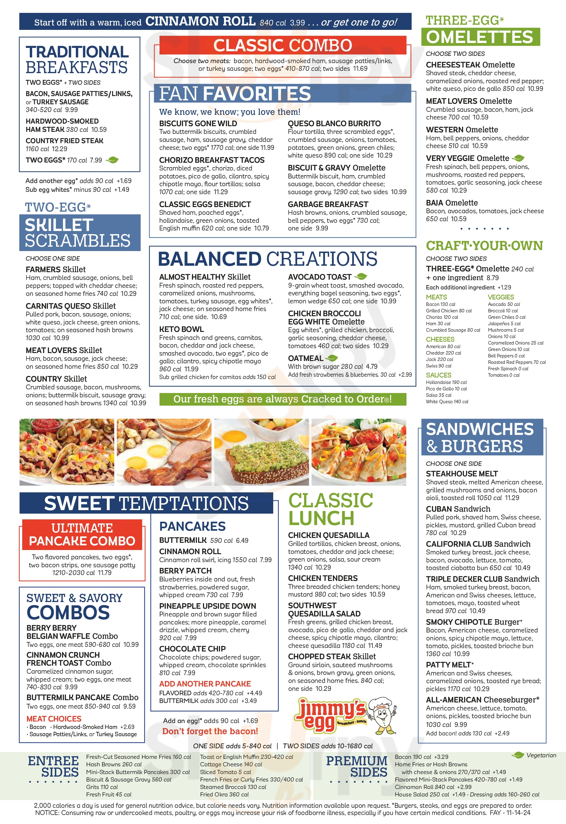 Main Menu - Jimmy's Eggs