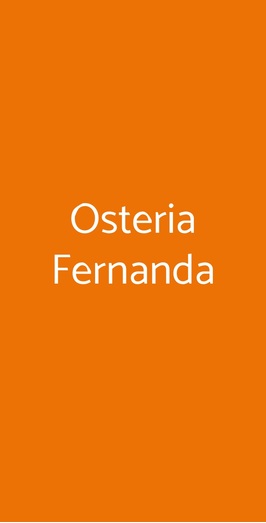 Osteria Fernanda, Roma