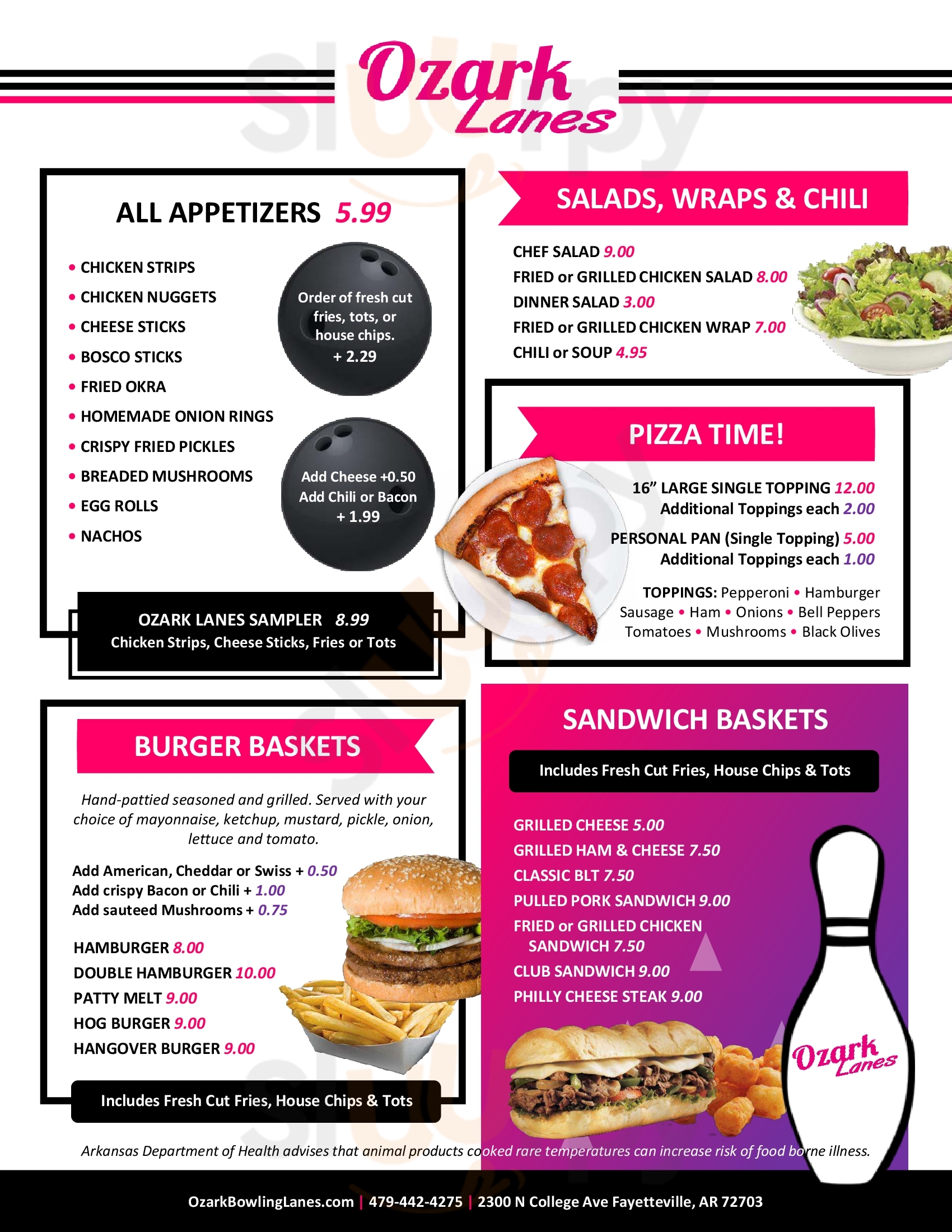 Main Menu - Ozark Lanes Cafe