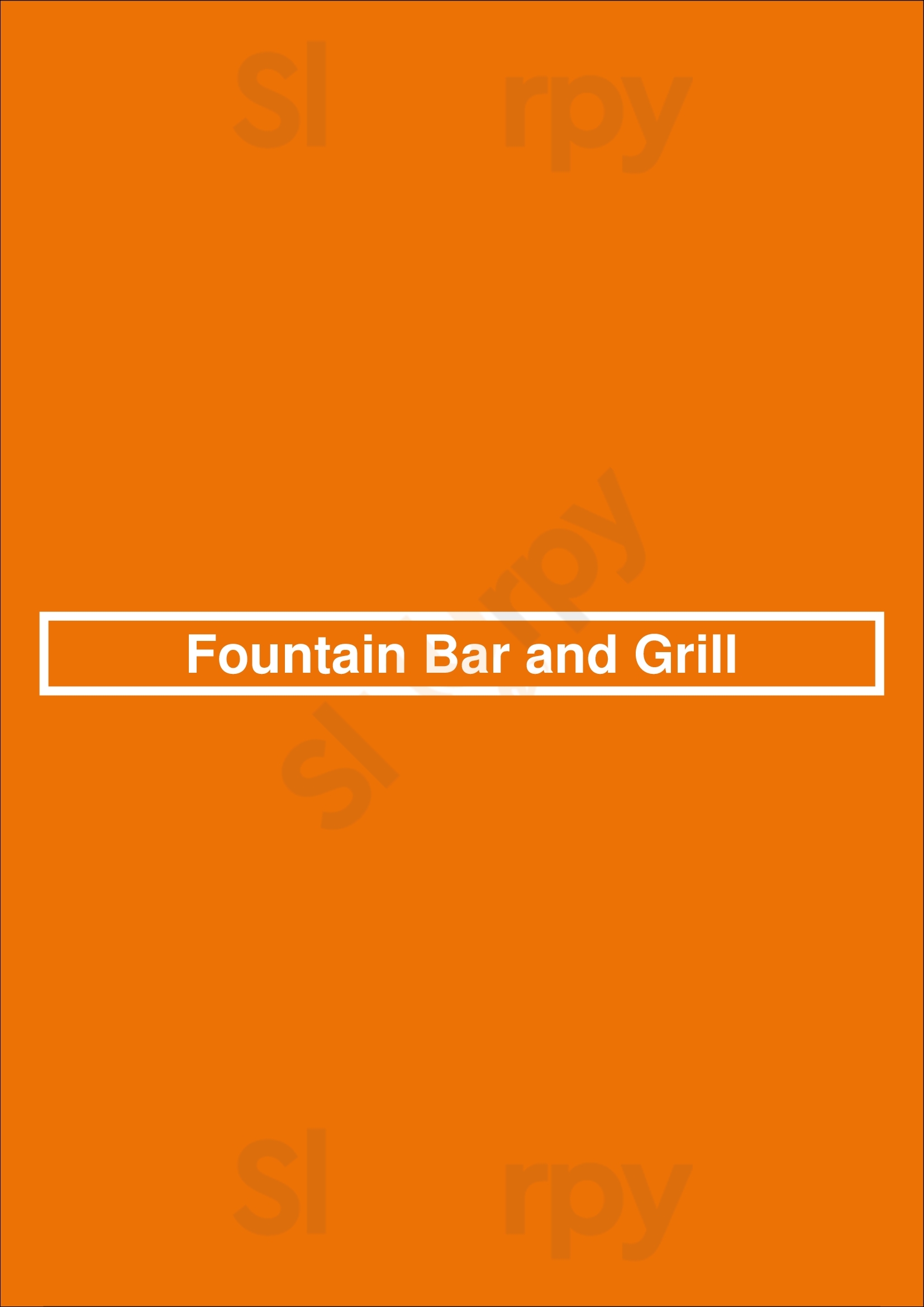 Main Menu - Fountain Bar And Grill