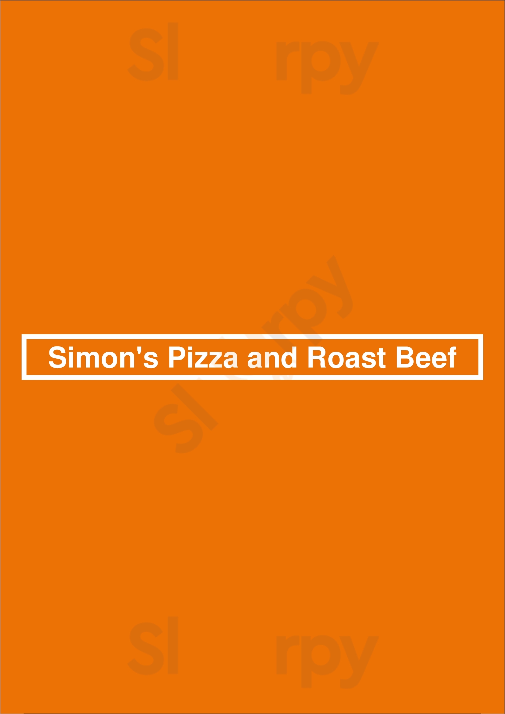Main Menu - Simon's Pizza And Roast Beef