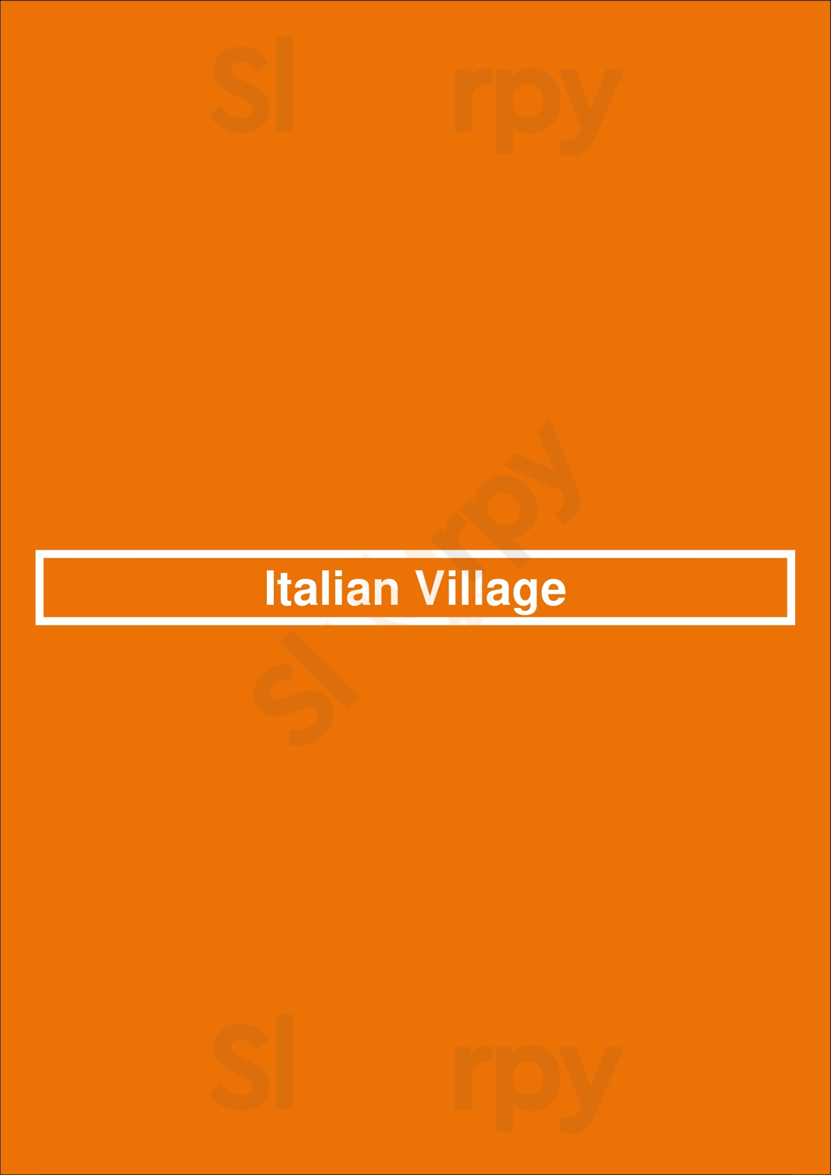 Main Menu - Italian Village