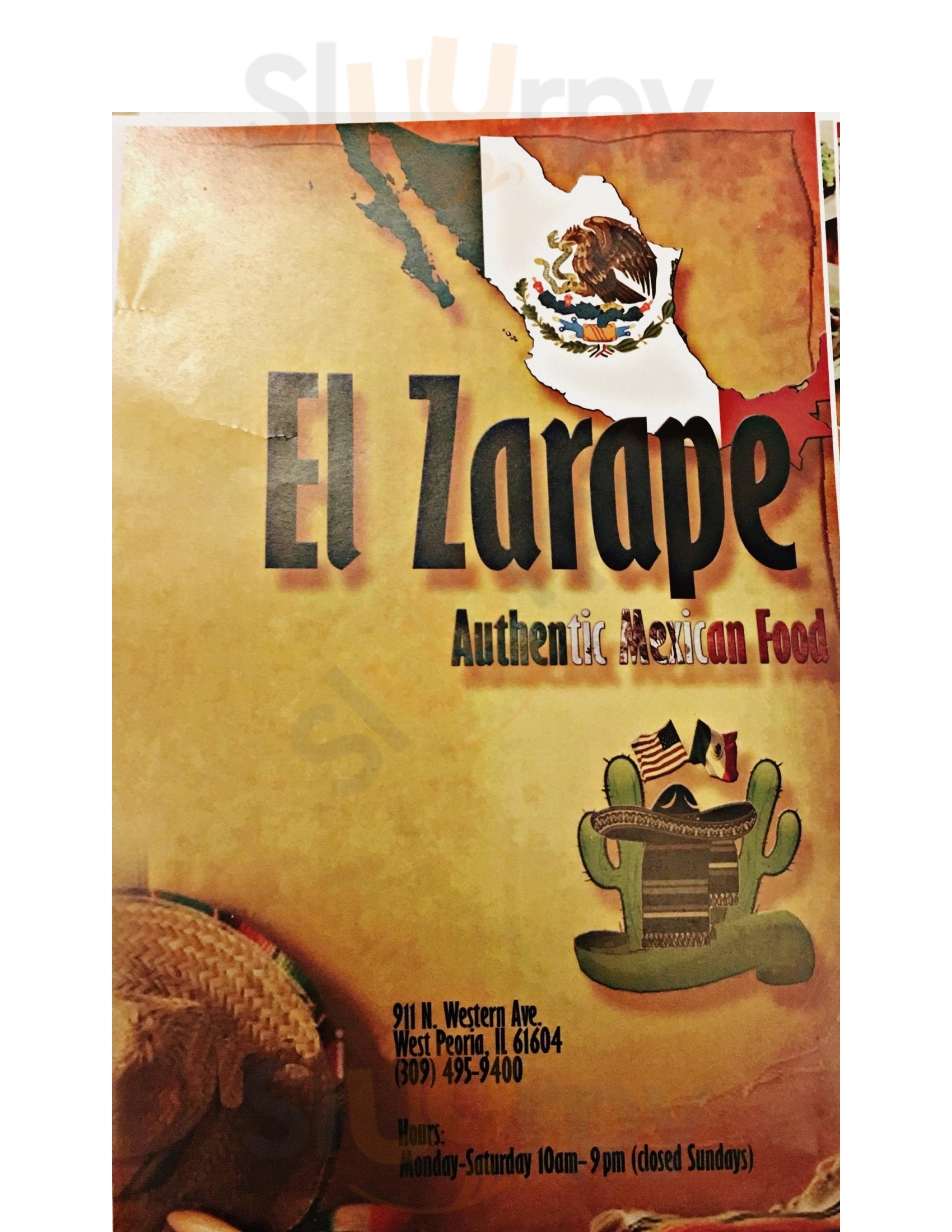 Main Menu - El Zarape Mexican Restaurant