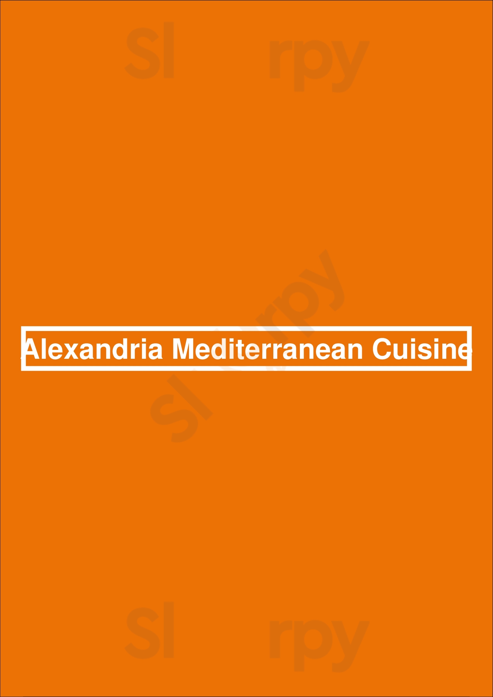 Main Menu - Alexandria Mediterranean Cuisine