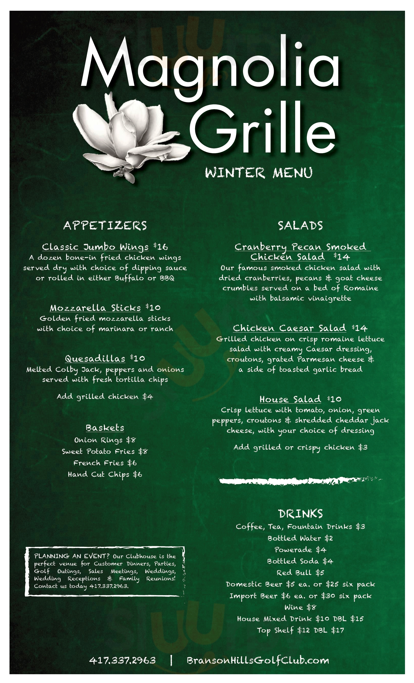 Main Menu - The Magnolia Grille