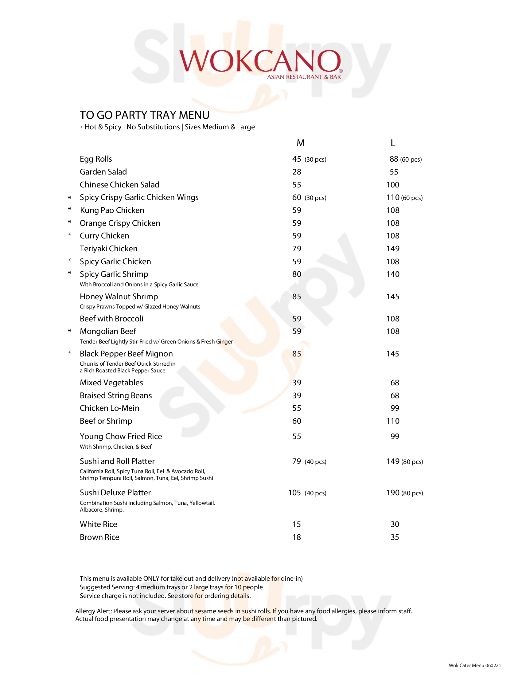 Main Menu - Wokcano Asian Restaurant & Bar
