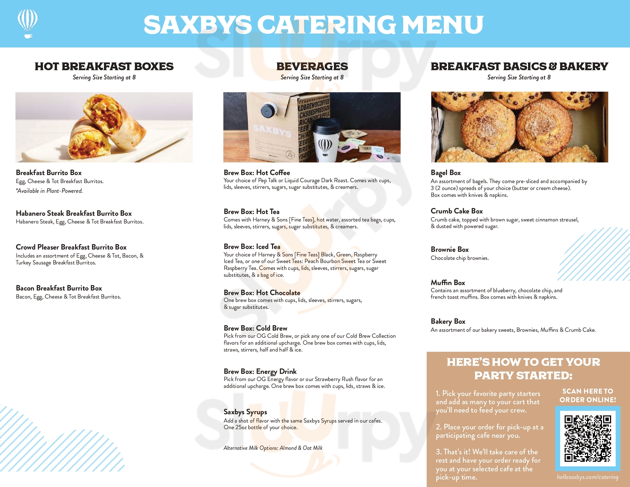 Main Menu - Saxbys