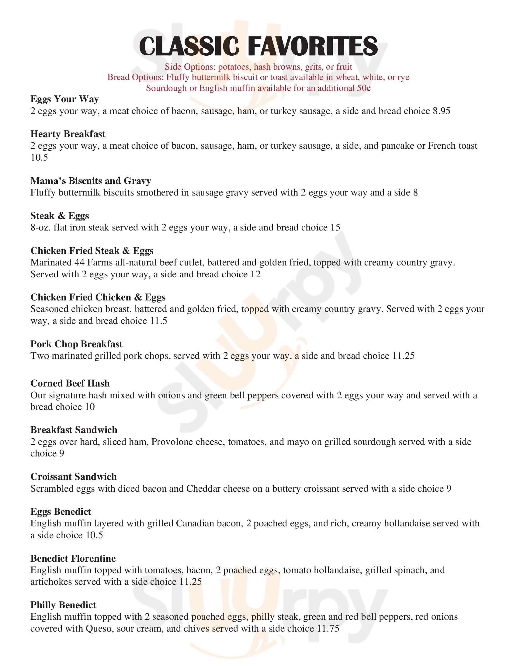 Main Menu - Cypress Breakfast House