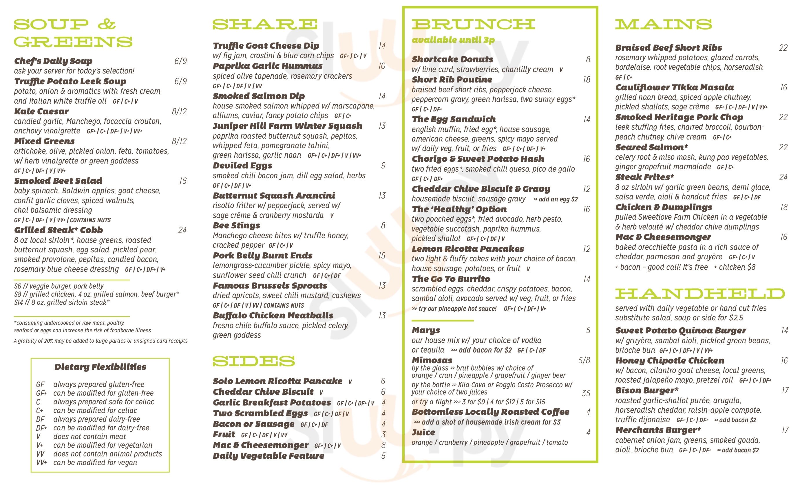 Main Menu - Merchants Pub & Plate