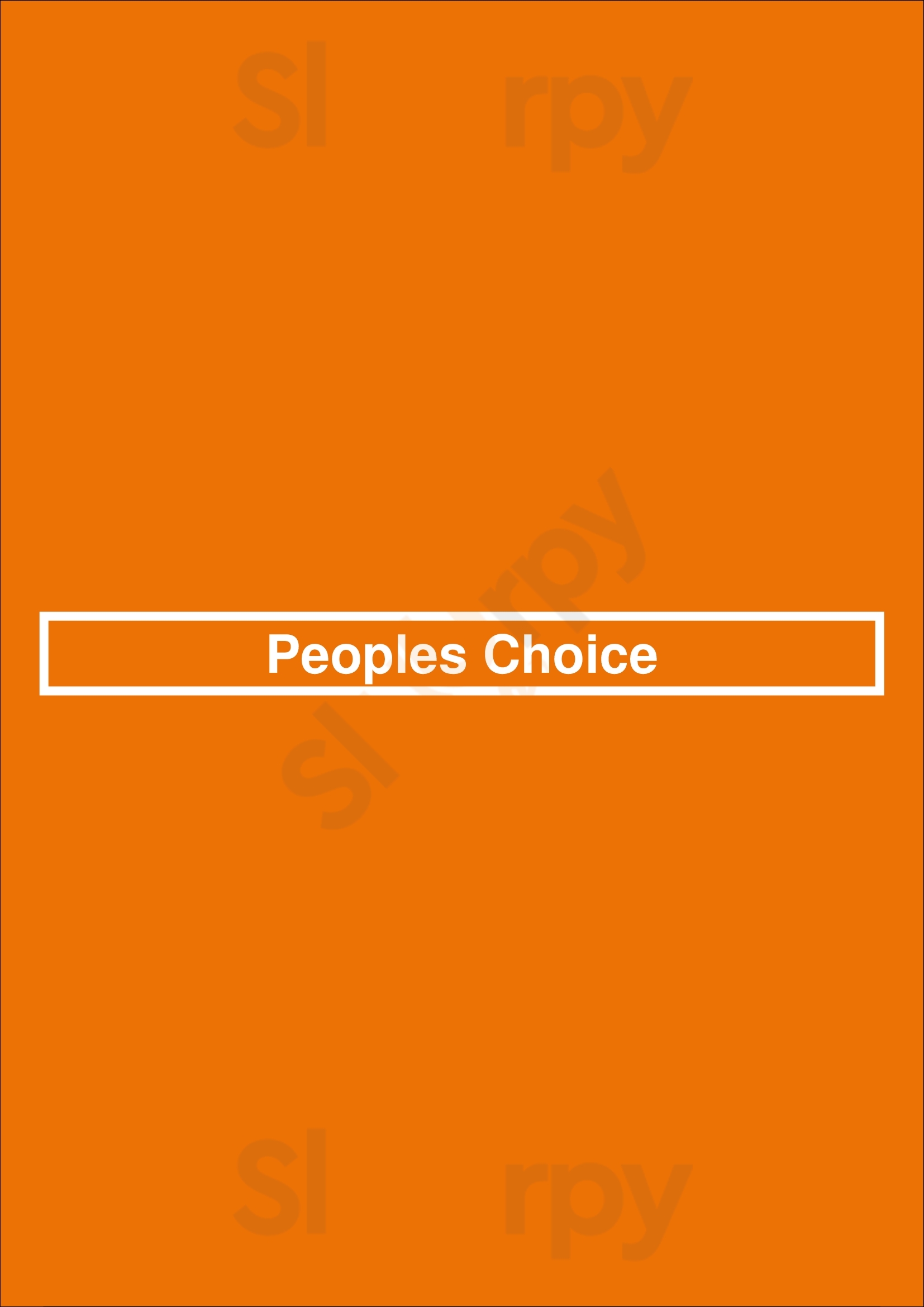 Main Menu - Peoples Choice
